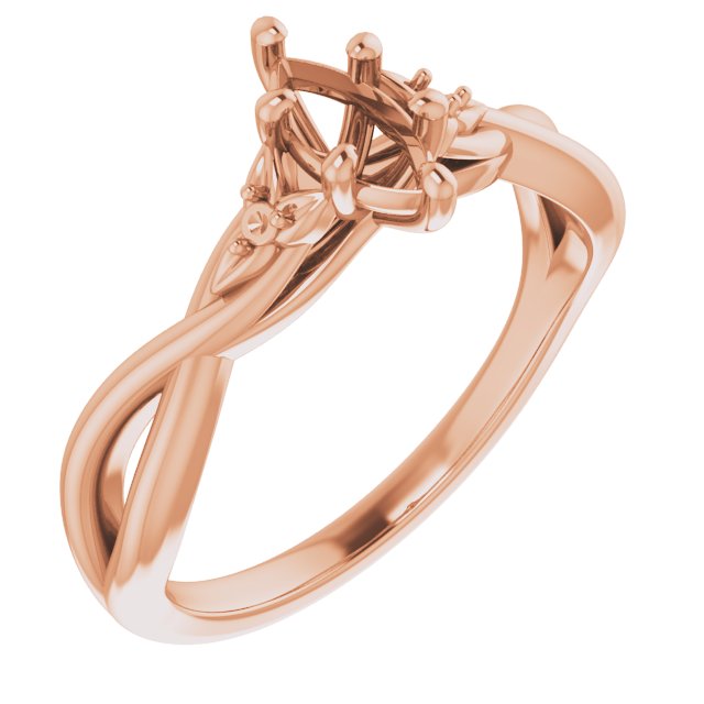 Accented Floral Engagement Ring