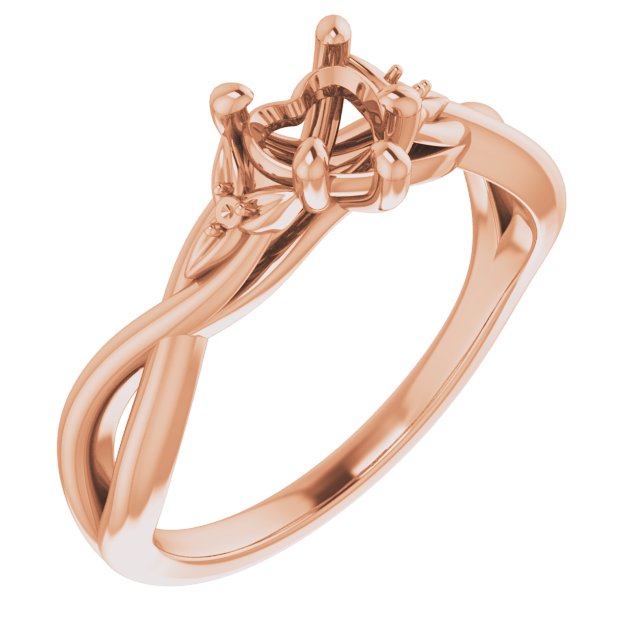 Accented Floral Engagement Ring