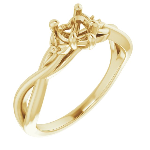 Accented Floral Engagement Ring