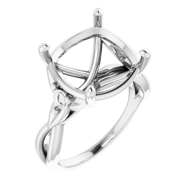 Accented Floral Engagement Ring