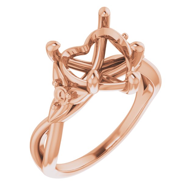 Accented Floral Engagement Ring