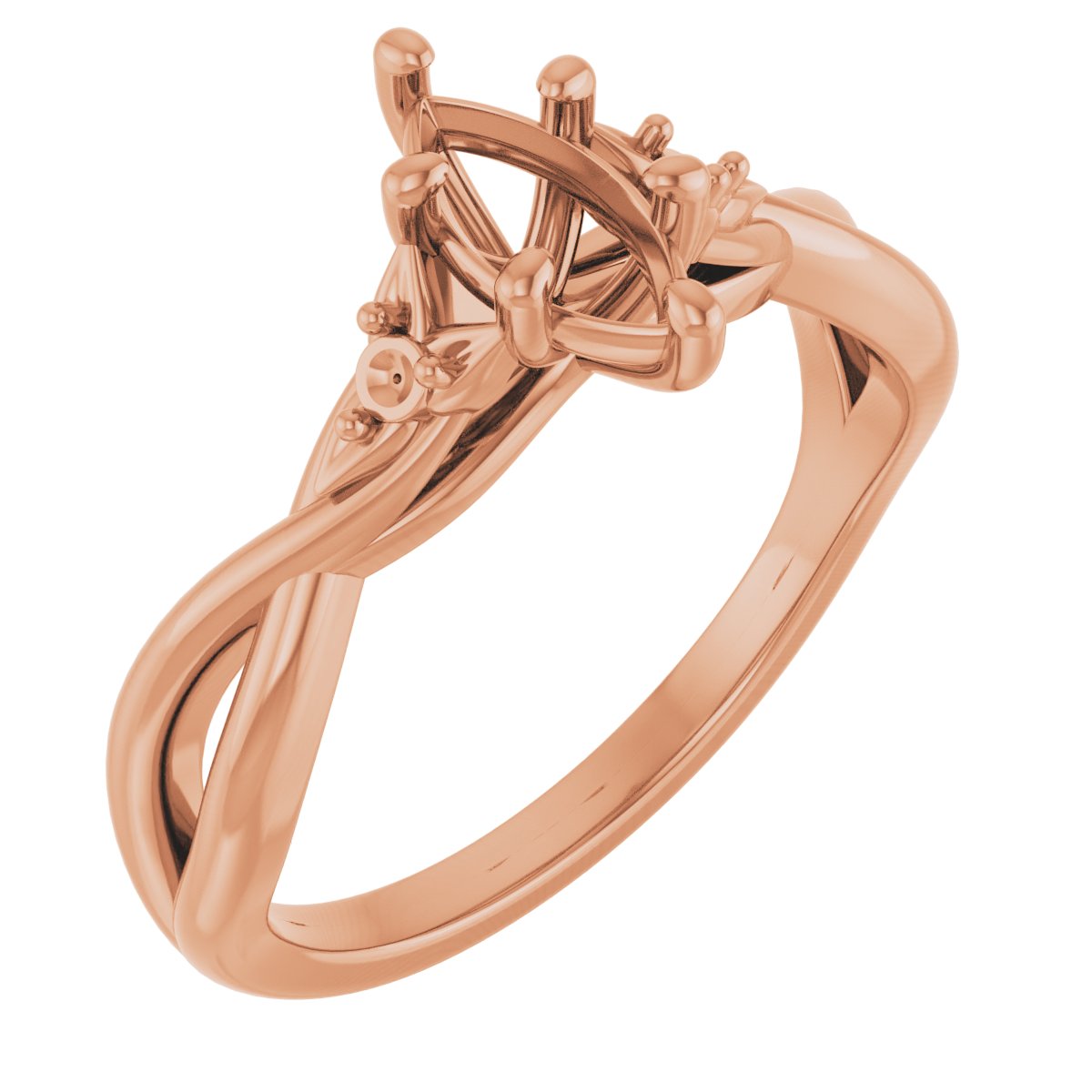 Accented Floral Engagement Ring