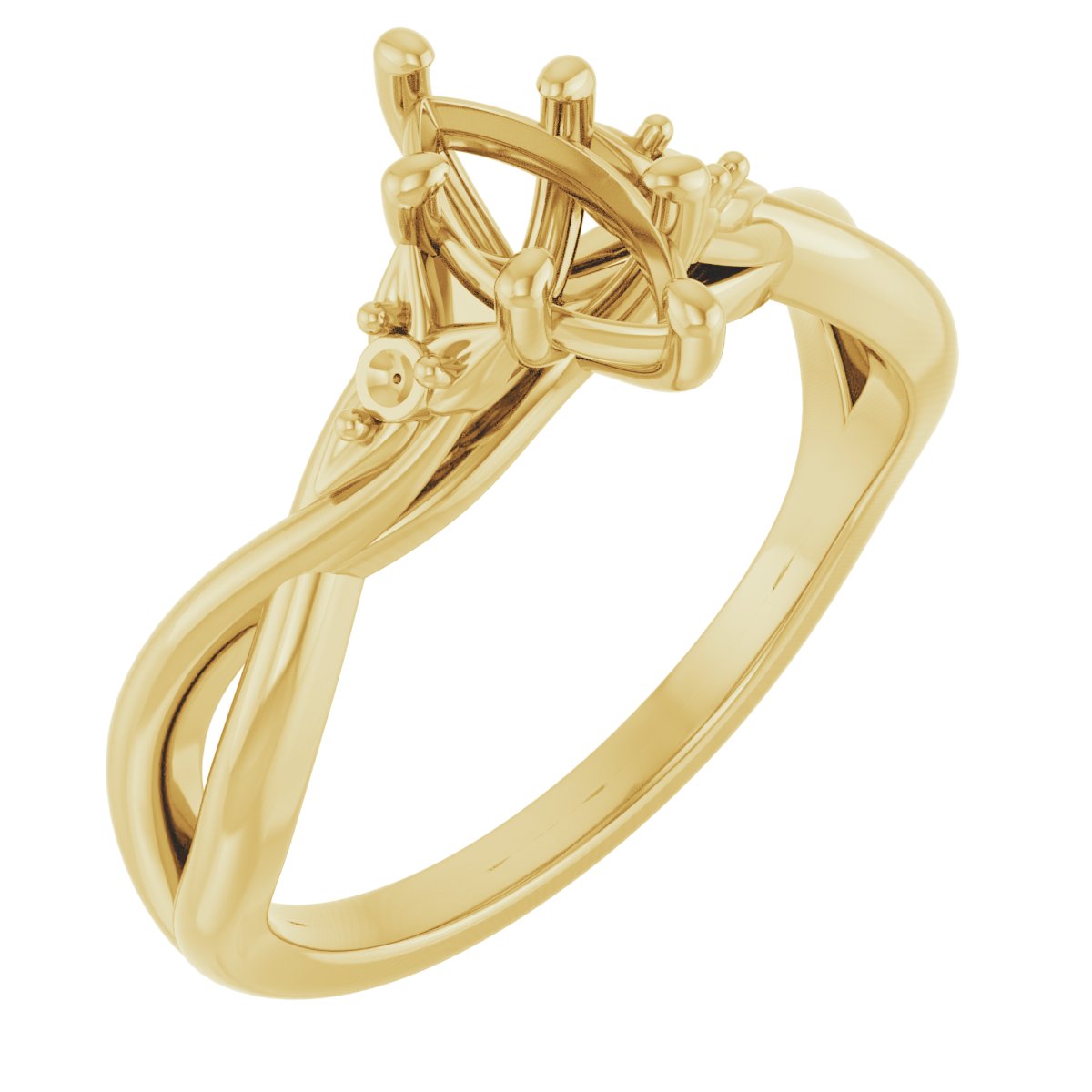 Accented Floral Engagement Ring