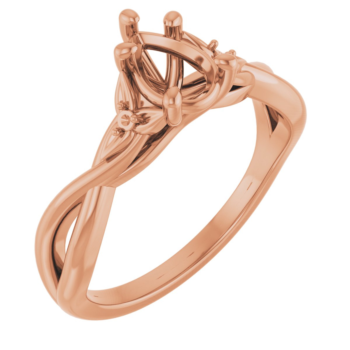 Accented Floral Engagement Ring