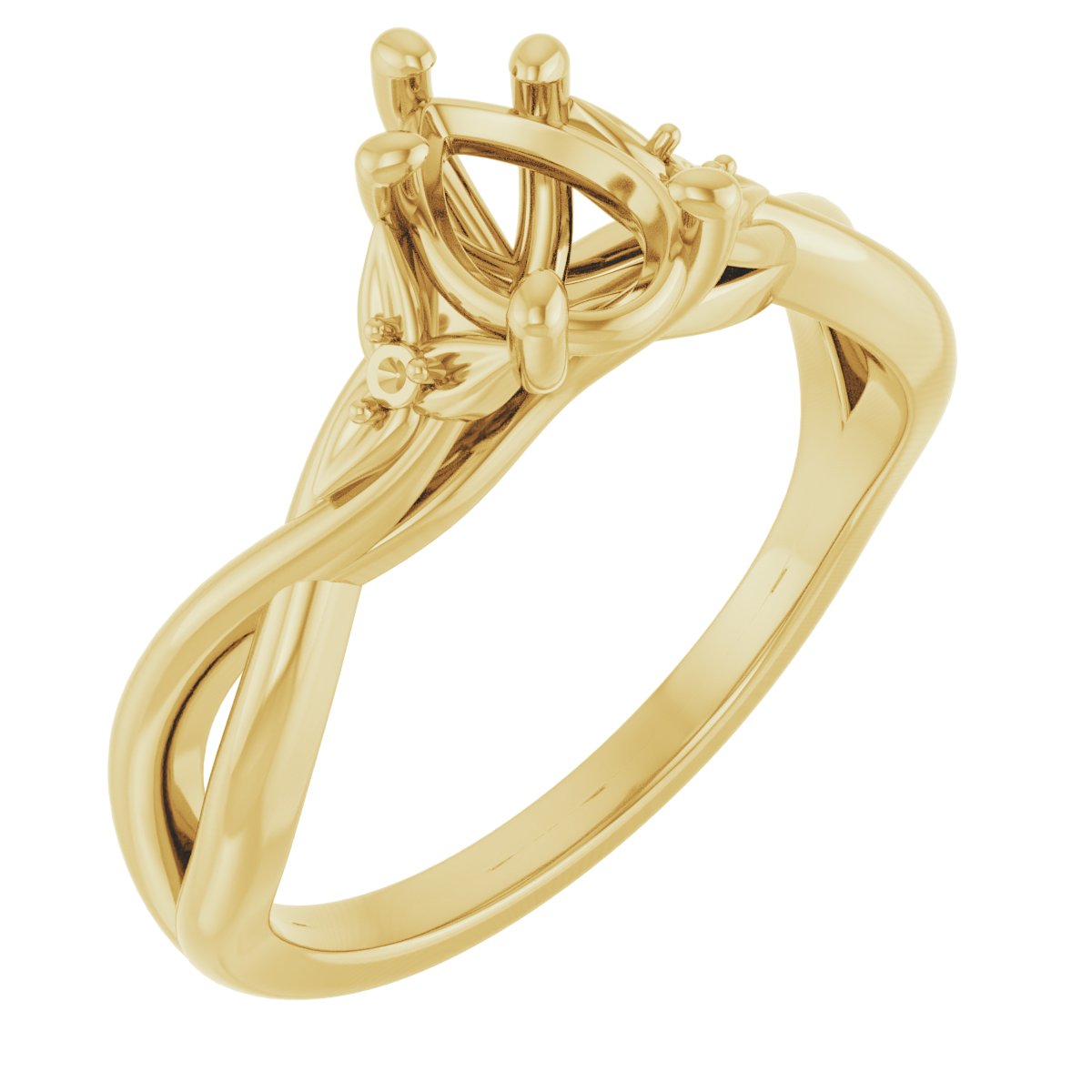Accented Floral Engagement Ring