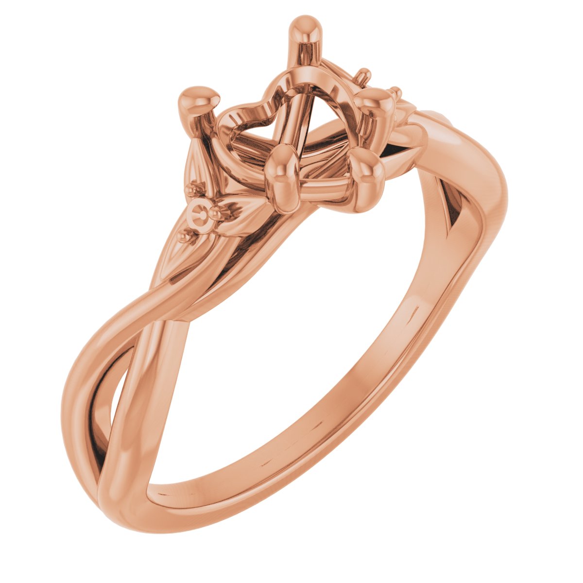 Accented Floral Engagement Ring