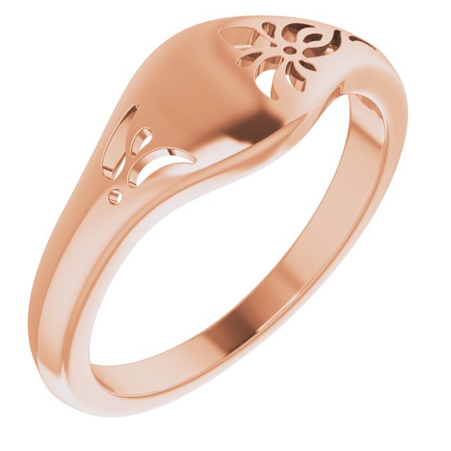 14K Rose Pierced Floral Ring