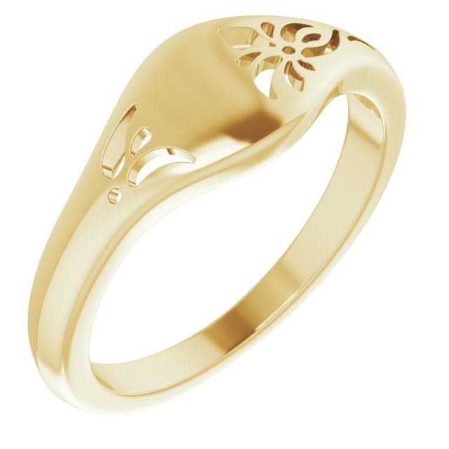 14K Yellow Pierced Floral Ring