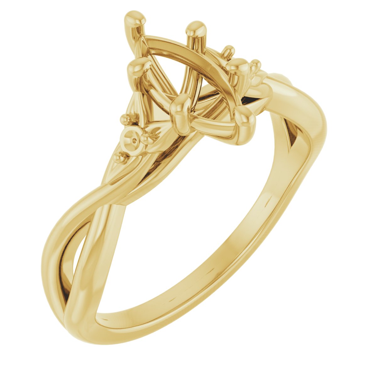 Accented Floral Engagement Ring