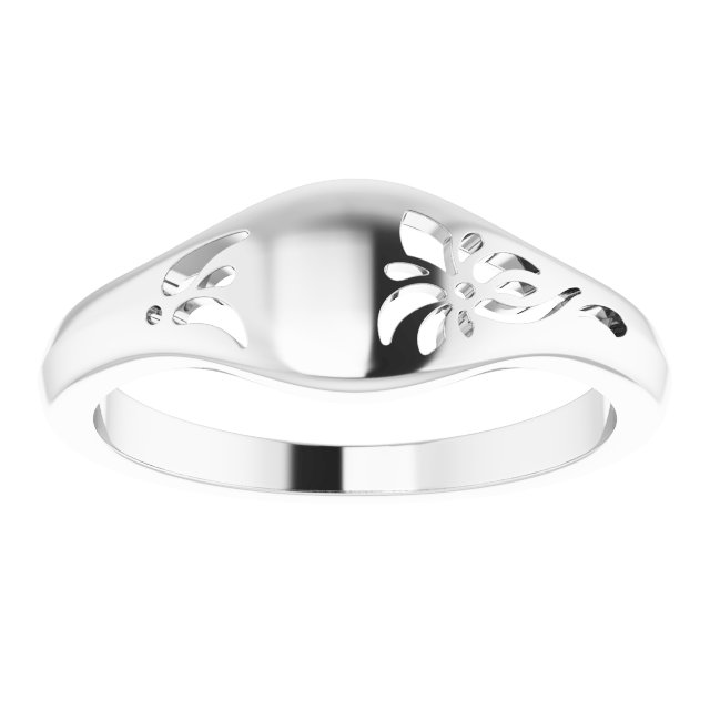 Sterling Silver Pierced Floral Ring
