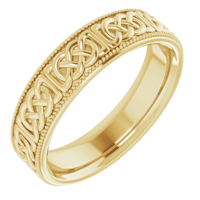 14K Yellow 6 mm Celtic-Inspired Band Size 10