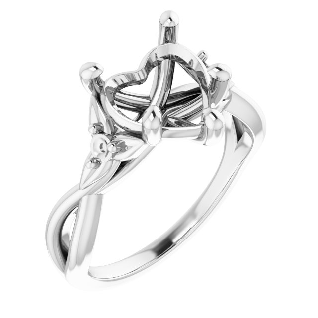 Accented Floral Engagement Ring