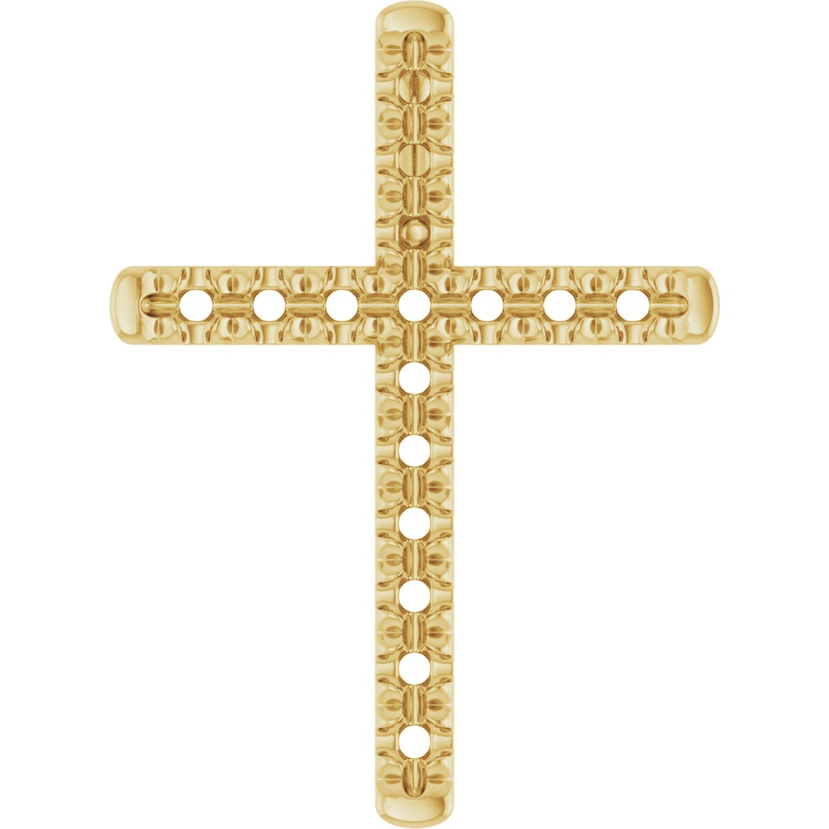 14K Yellow 1/2 CTW Natural Diamond French-Set Cross Pendant