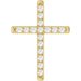 14K Yellow 1/2 CTW Natural Diamond French-Set Cross Pendant