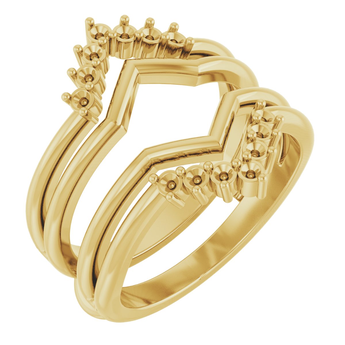 1/4 CTW Natural Diamond Ring Guard – 14K Yellow Gold