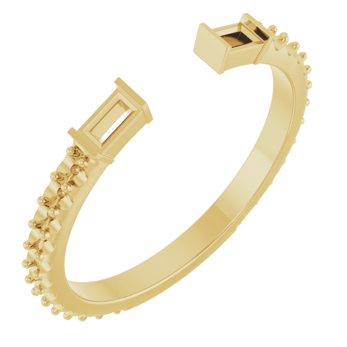 Straight Baguette Side-Stone Open Shank