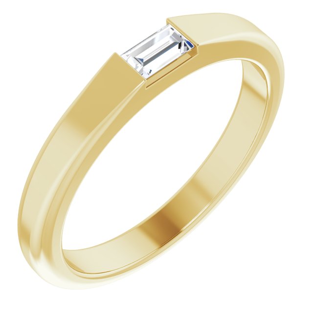 14K Yellow 1/10 CT Natural Diamond Stackable Ring