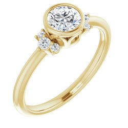 None / Engagement Ring / Unset / 14K Yellow / Round / 5.2 Mm / Polished / Engagement Ring Mounting