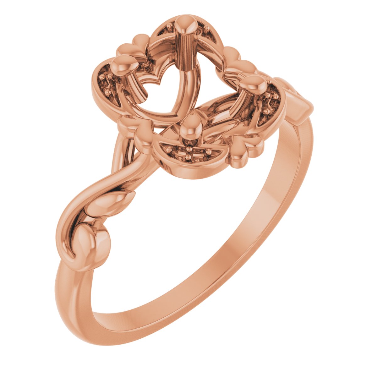 Accented Floral Engagement Ring or Band