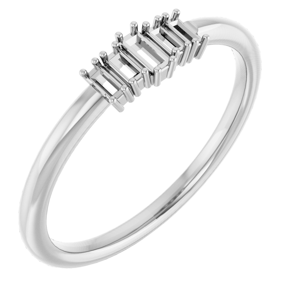 14K White 1/8 CTW Diamond Stackable Ring