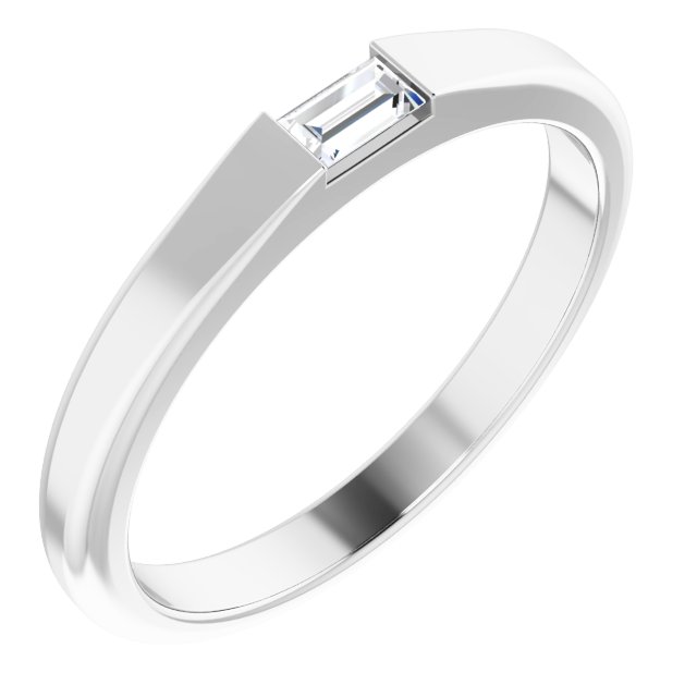 Platinum 1/10 CT Natural Diamond Stackable Ring