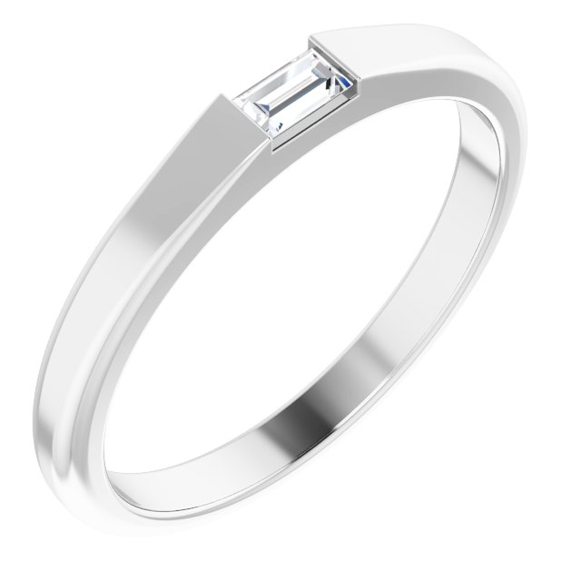 Platinum 1/10 CT Natural Diamond Stackable Ring