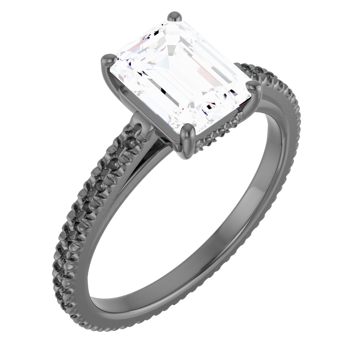 124009 / Neosadený / 14K White / Cushion / 6 X 6 Mm / 9 / Polished / Engagement Ring Mounting