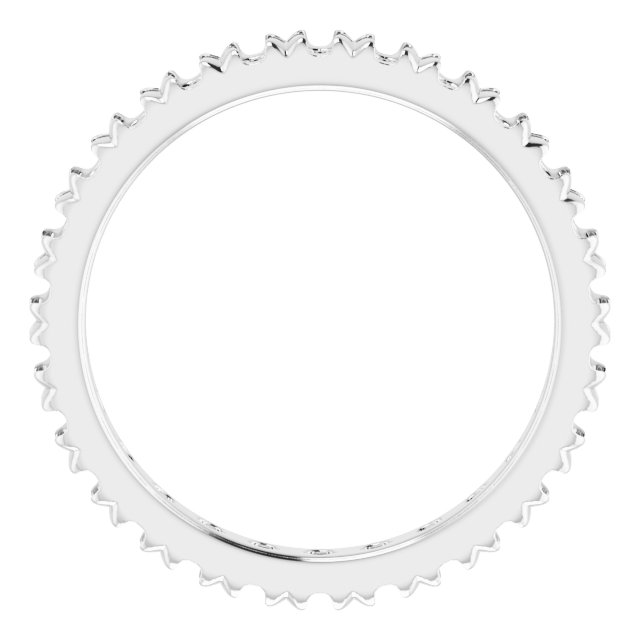 10K X1 White 2 mm Round French-Set Eternity Band Mounting