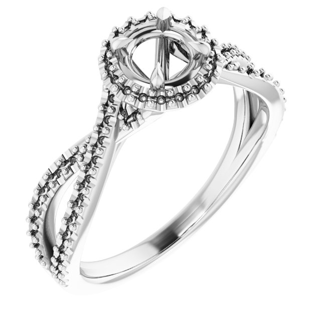 Halo-Style Criss-Cross Engagement Ring
