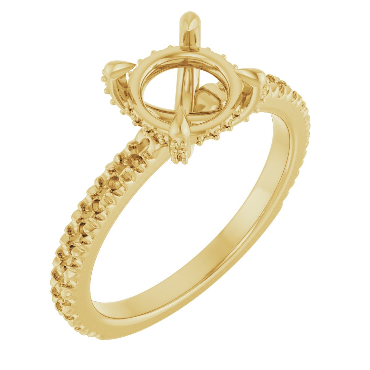Claw-Prong Accented Engagement Ring