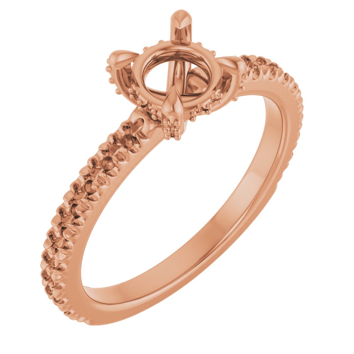Claw-Prong Accented Engagement Ring