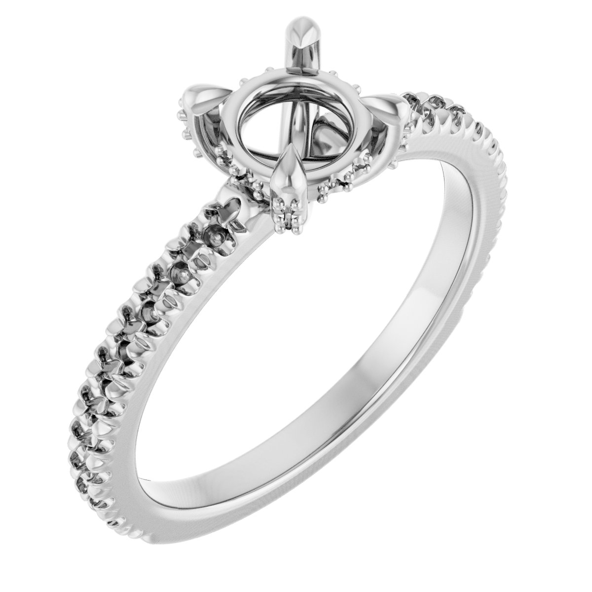 Claw-Prong Accented Engagement Ring