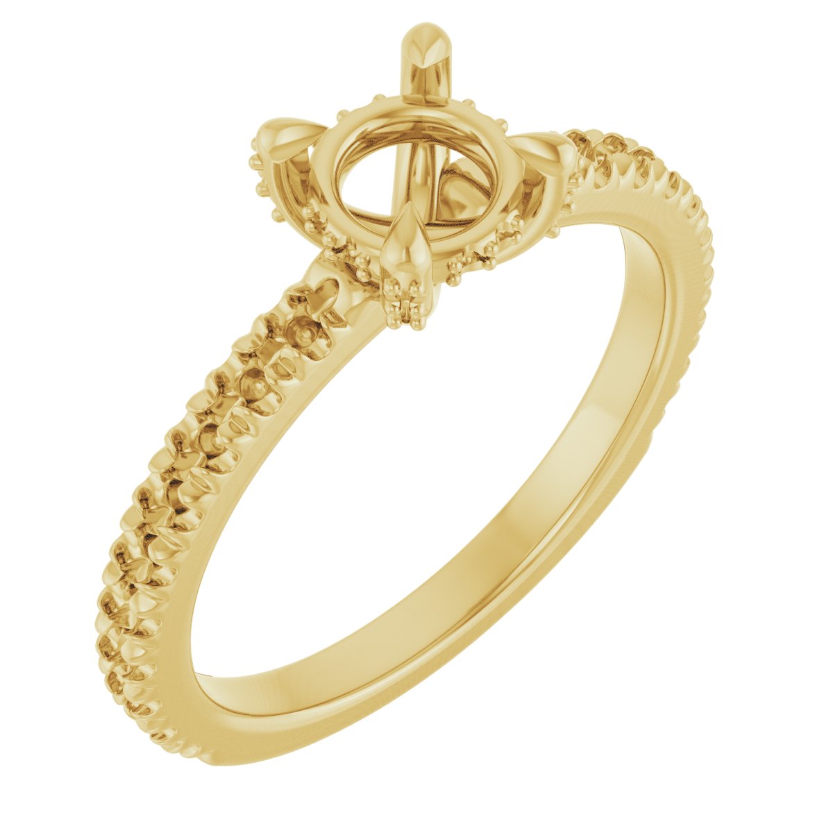 Claw-Prong Accented Engagement Ring