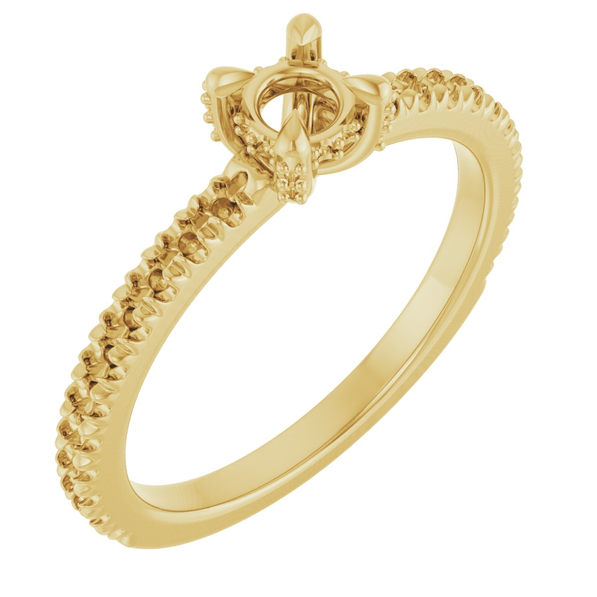 Claw-Prong Accented Engagement Ring