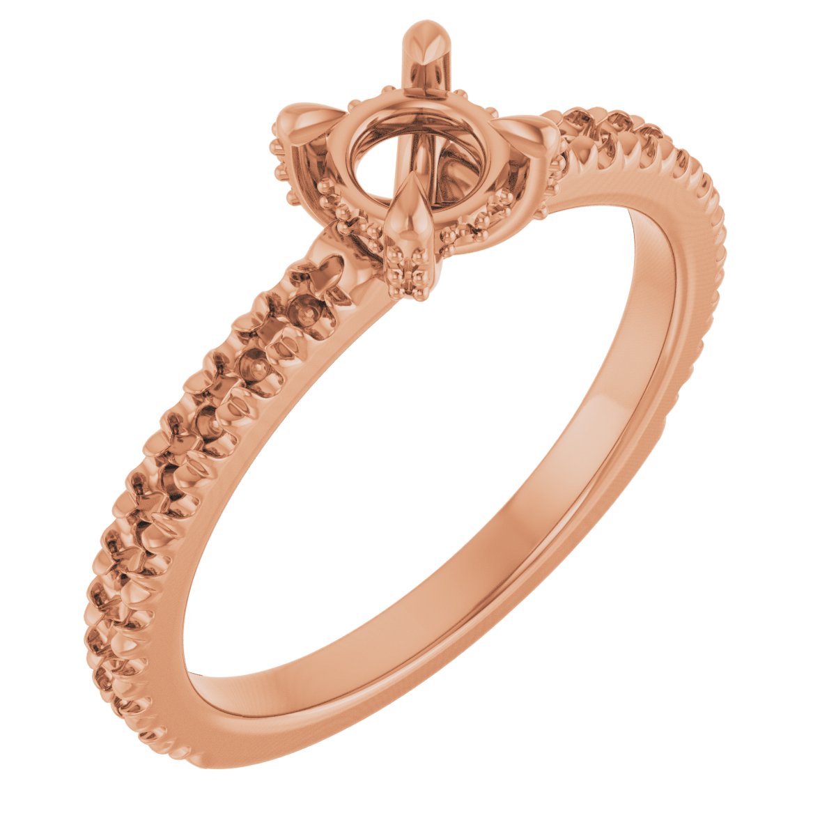 Claw-Prong Accented Engagement Ring