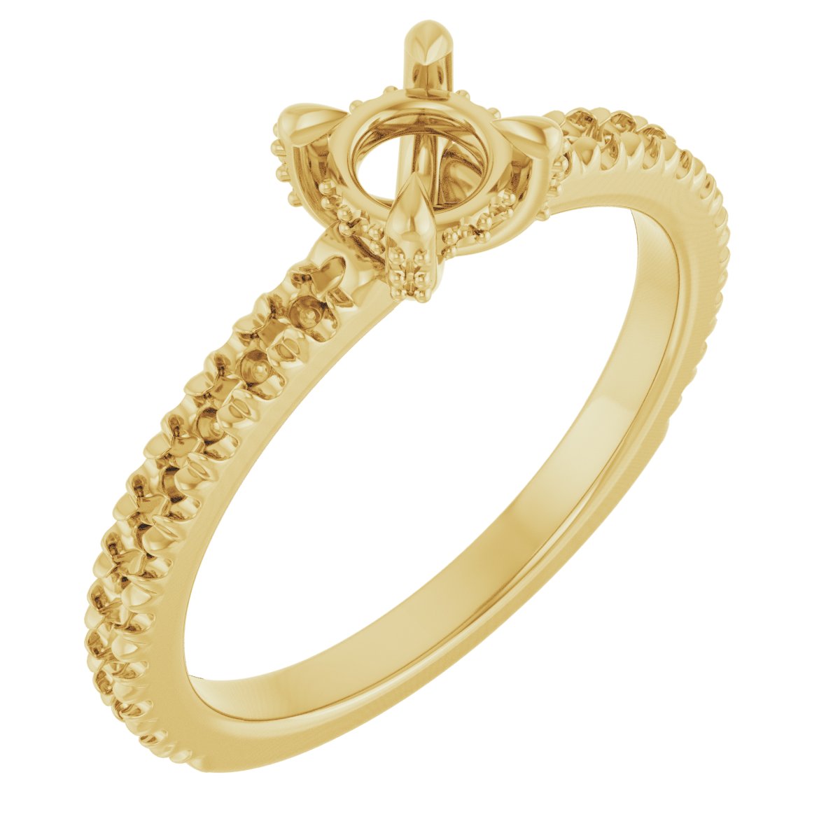 Claw-Prong Accented Engagement Ring