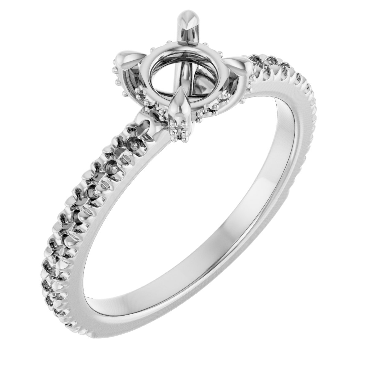 Claw-Prong Accented Engagement Ring