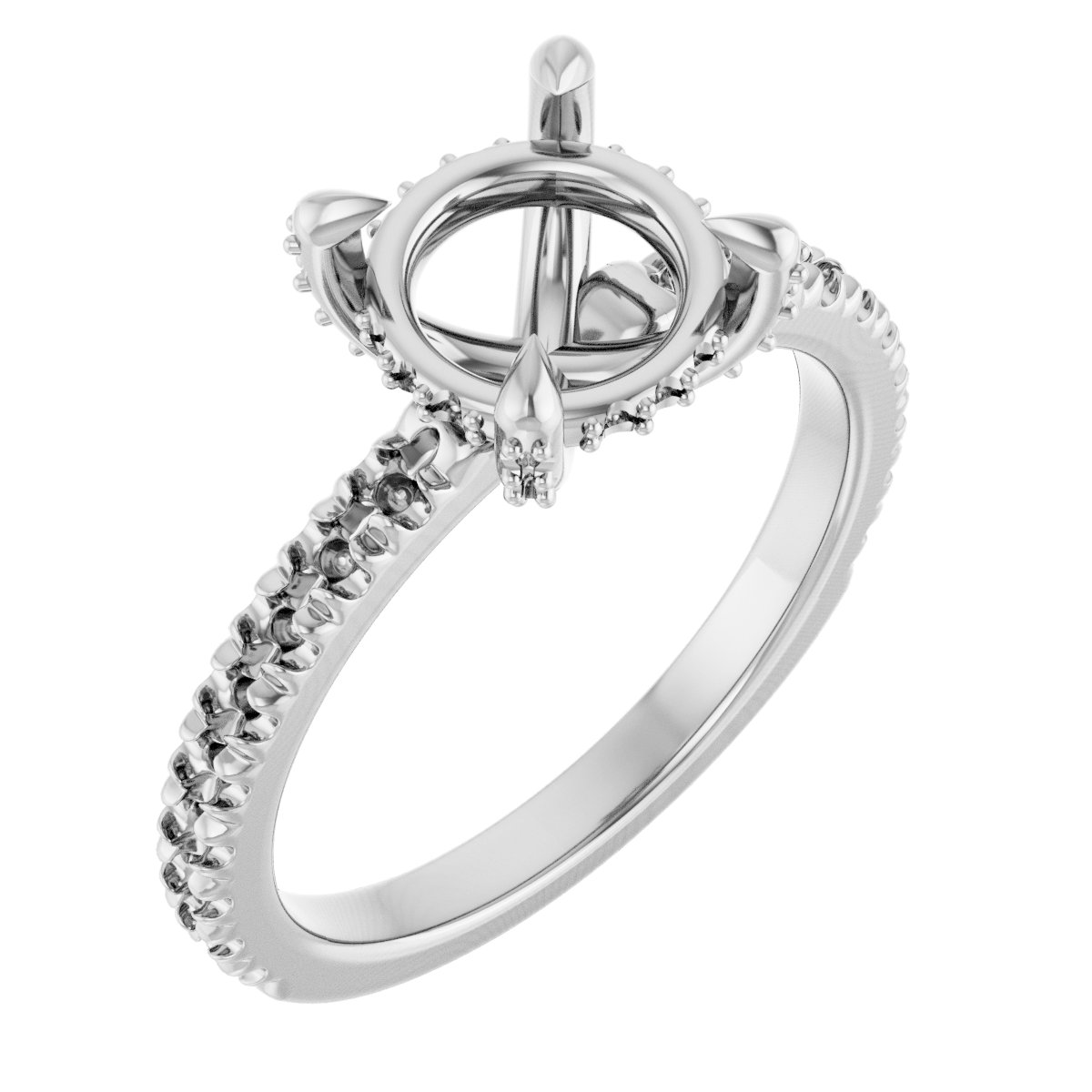 Claw-Prong Accented Engagement Ring
