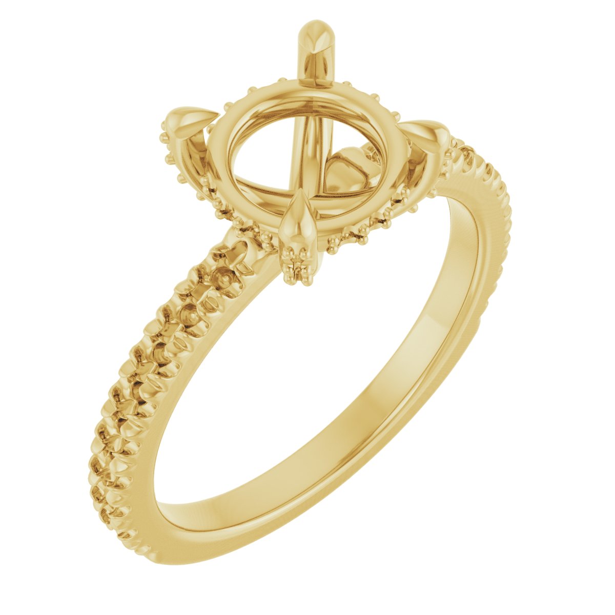 Claw-Prong Accented Engagement Ring