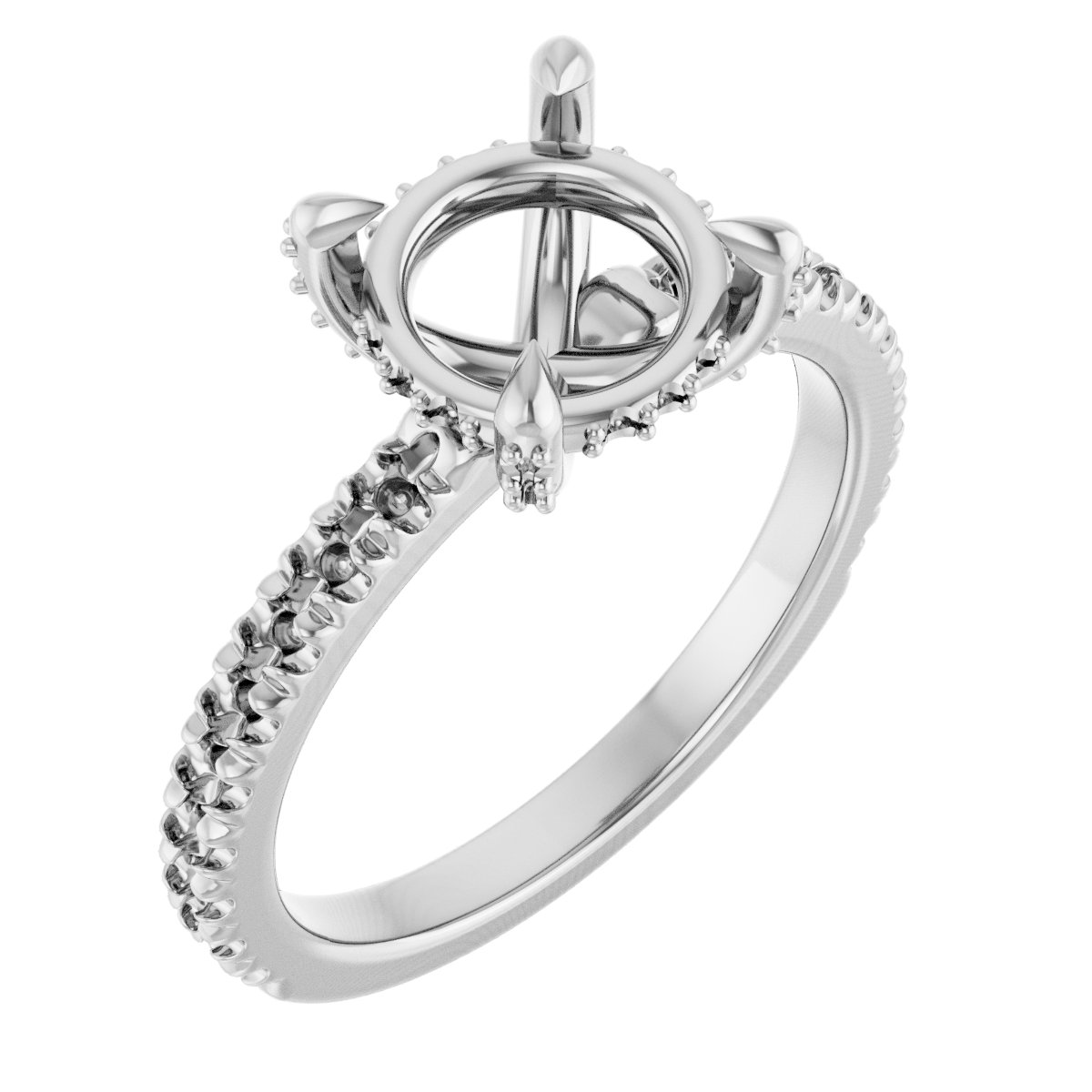 Claw-Prong Accented Engagement Ring