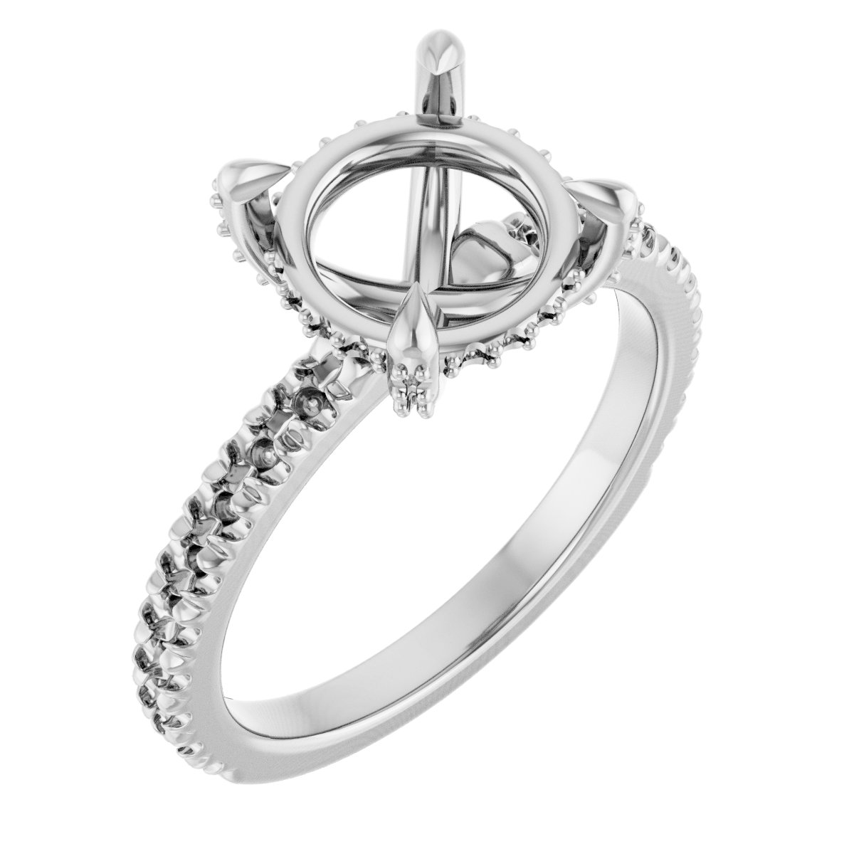 Claw-Prong Accented Engagement Ring