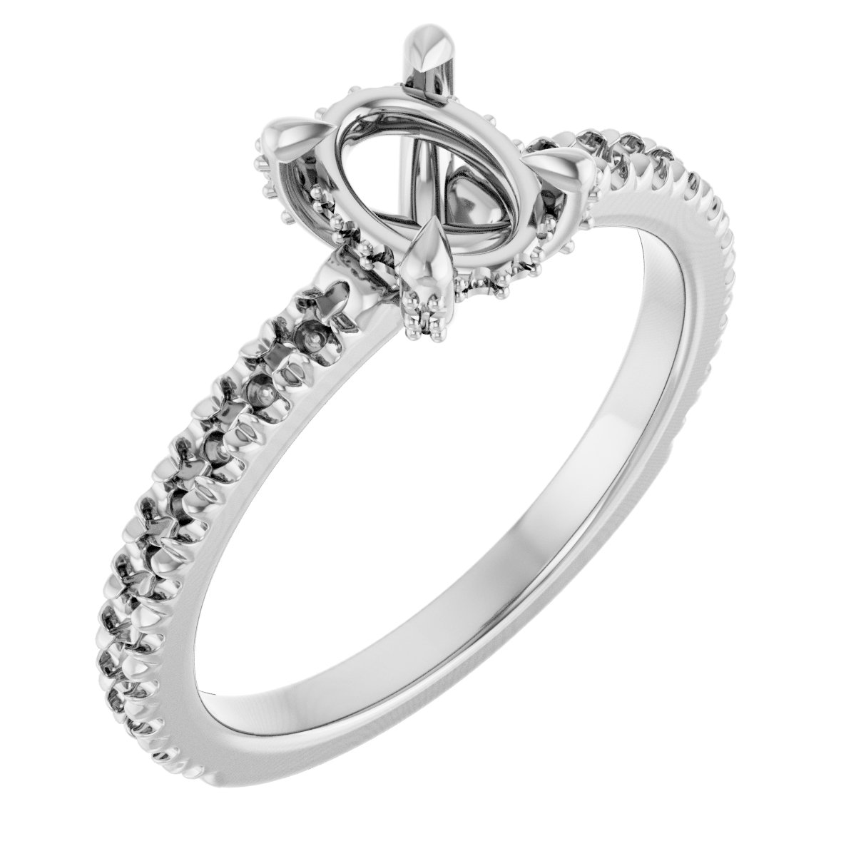 Claw-Prong Accented Engagement Ring