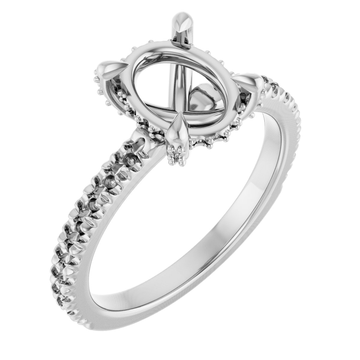 Claw-Prong Accented Engagement Ring