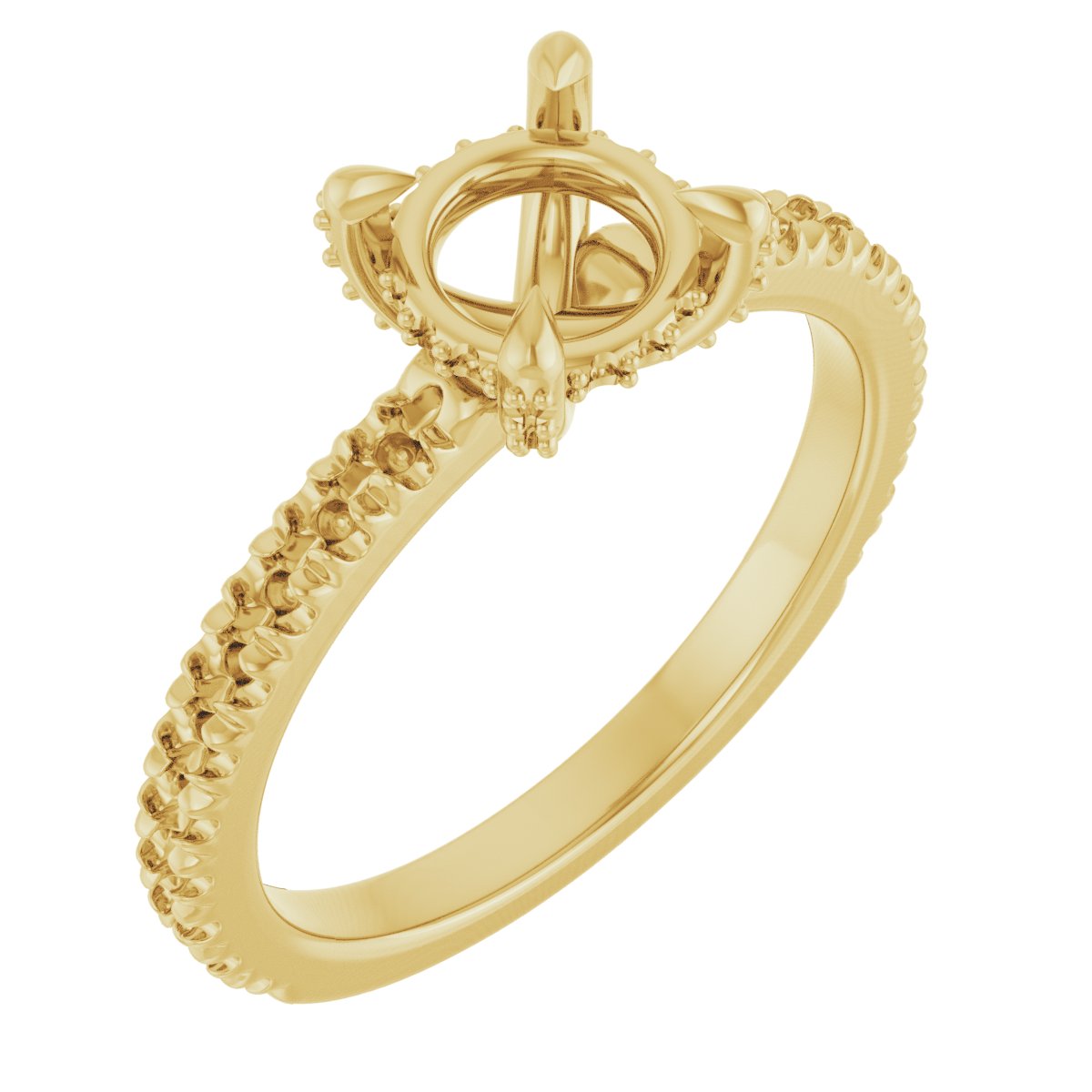 Claw-Prong Accented Engagement Ring