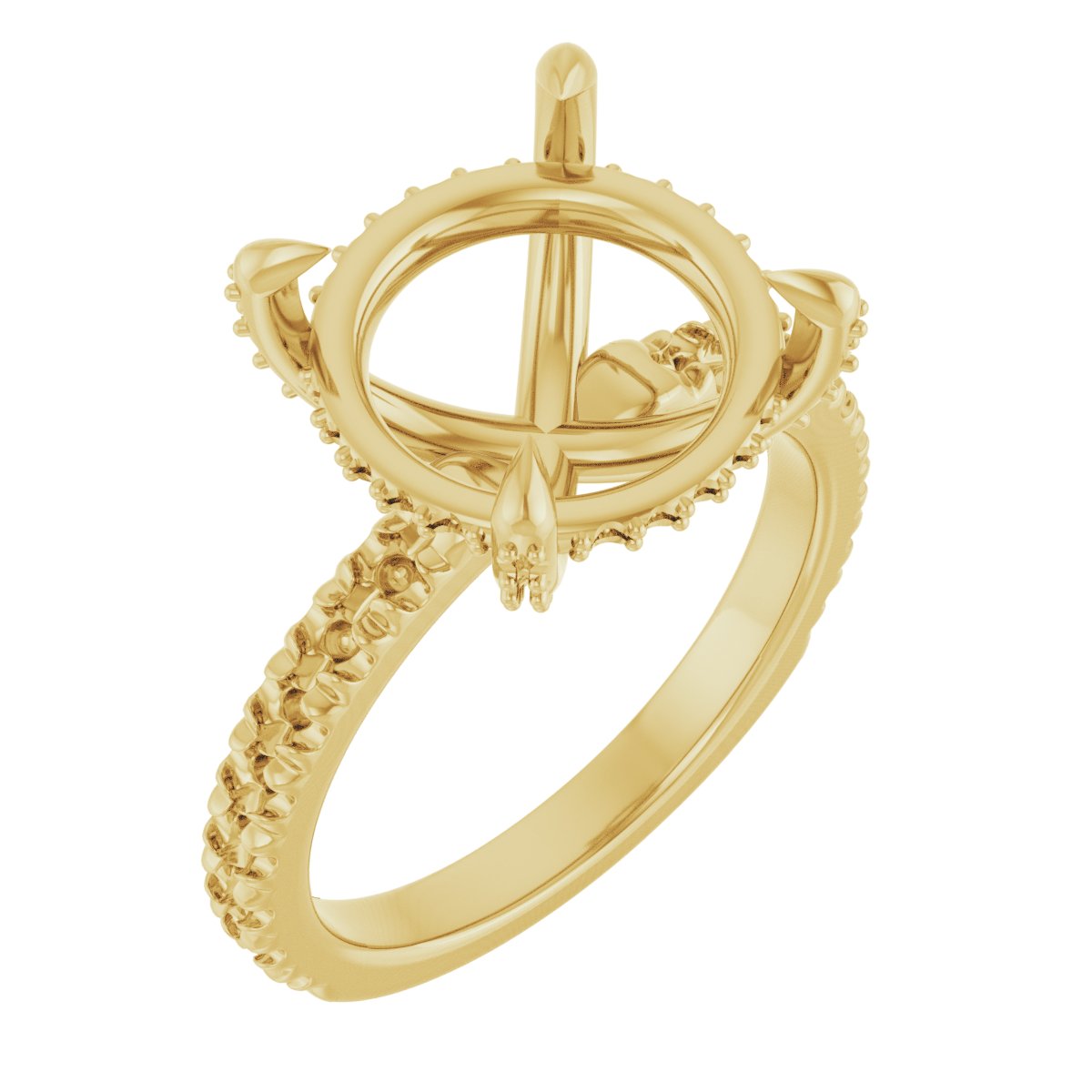 Claw-Prong Accented Engagement Ring