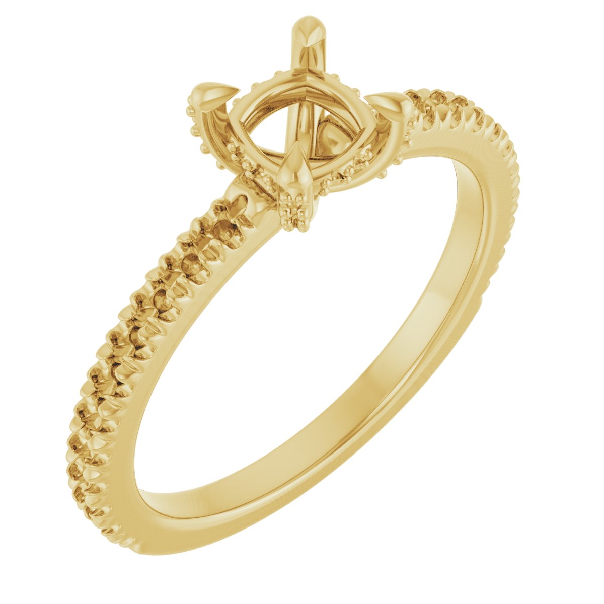 Claw-Prong Accented Engagement Ring