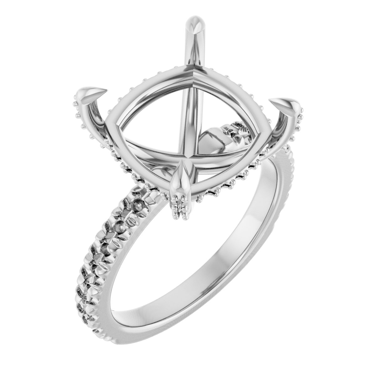 Claw-Prong Accented Engagement Ring