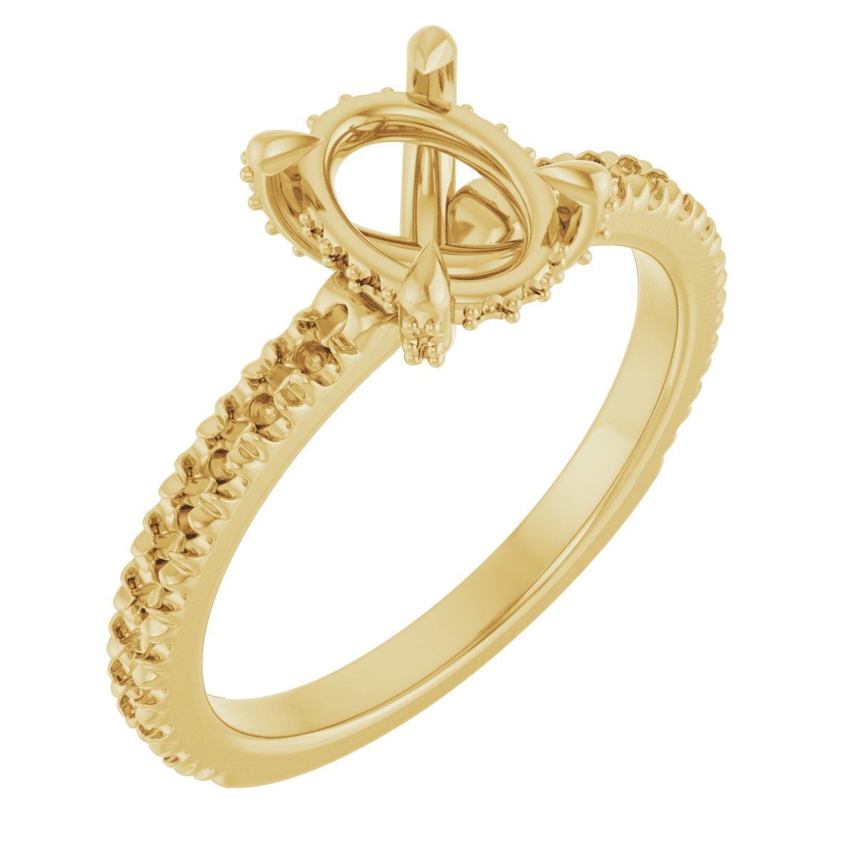 Claw-Prong Accented Engagement Ring