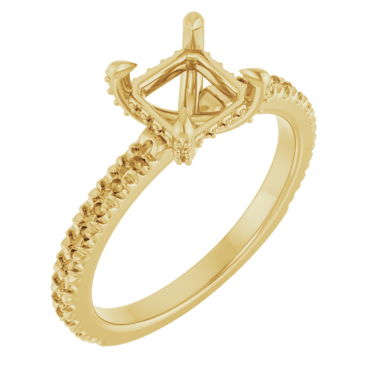 Claw-Prong Accented Engagement Ring