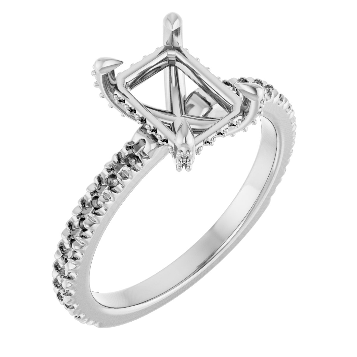 Claw-Prong Accented Engagement Ring